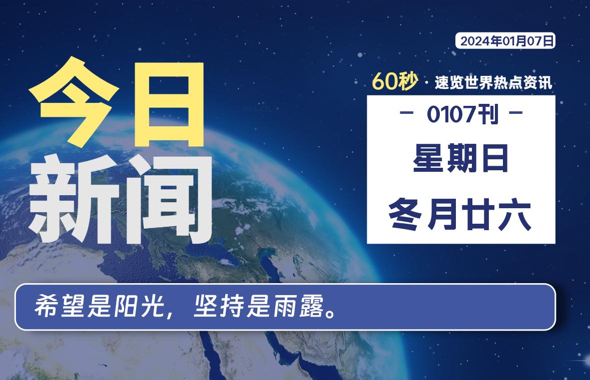 01月07日，星期日，每天60秒读懂全世界！-软件百科