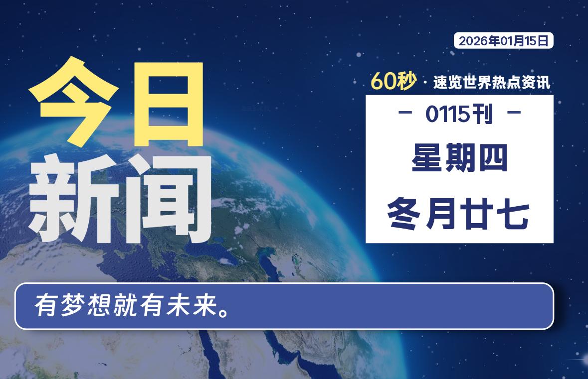 01月15日，星期四, 软件百科带你每天60秒读懂全世界！-软件百科