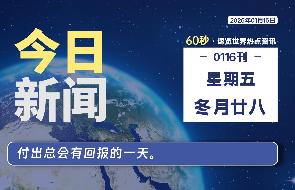 01月16日，星期五, 软件百科带你每天60秒读懂全世界！-软件百科