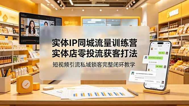 实体IP同城流量训练营：实体店零投流获客打法，短视频引流私域锁客完整闭环教学-软件百科
