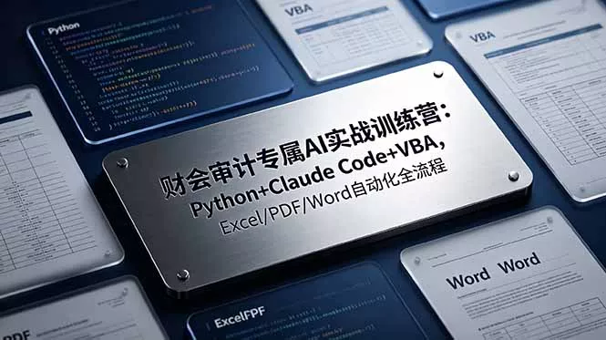 财会审计专属 AI实战训练营：Python+Claude Code+VBA，Excel/PDF/Word自动化全流程-软件百科