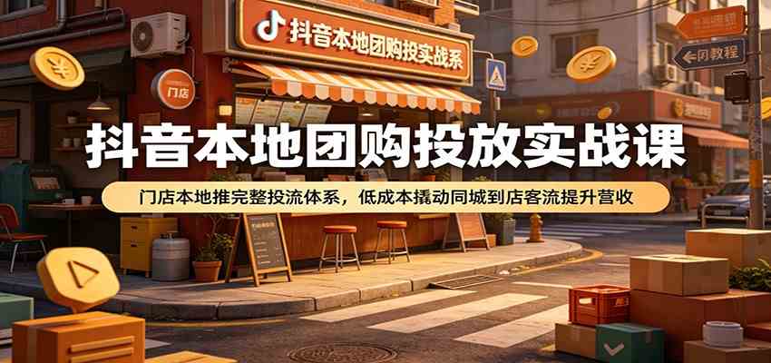 抖音本地团购投放实战课：门店本地推完整投流体系，低成本撬动同城到店客流提升营收-软件百科