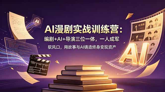 （19032期）AI漫剧实战训练营：编剧+AI+导演三位一体，一人成军 驭风口，用故事与AI铸造终身变现资产-软件百科