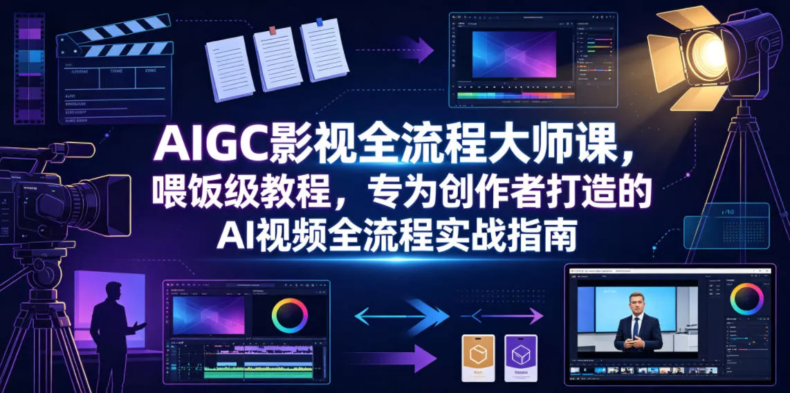 AIGC影视全流程大师课，喂饭级教程，专为创作者打造的AI视频全流程实战指南-软件百科