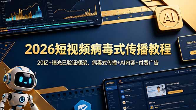 2026短视频病毒式传播教程:20亿+曝光已验证框架,病毒式传播+AI内容+付费广告-软件百科