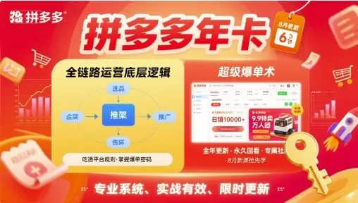 拼多多年卡，拼多多全链路运营底层逻辑，超级爆单术【更新26年6月】-软件百科