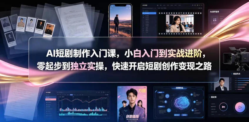 AI短剧制作入门课,小白入门到实战进阶,零起步到独立实操,快速开启短剧创作变现之路-软件百科