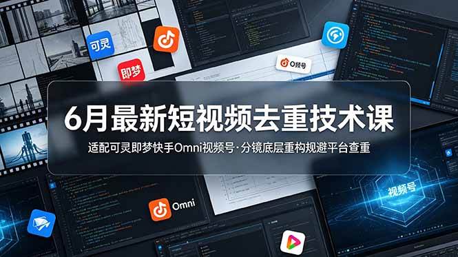 （19031期）6月最新短视频去重技术课，适配可灵即梦快手Omni视频号，分镜底层重构规避平台查重-软件百科
