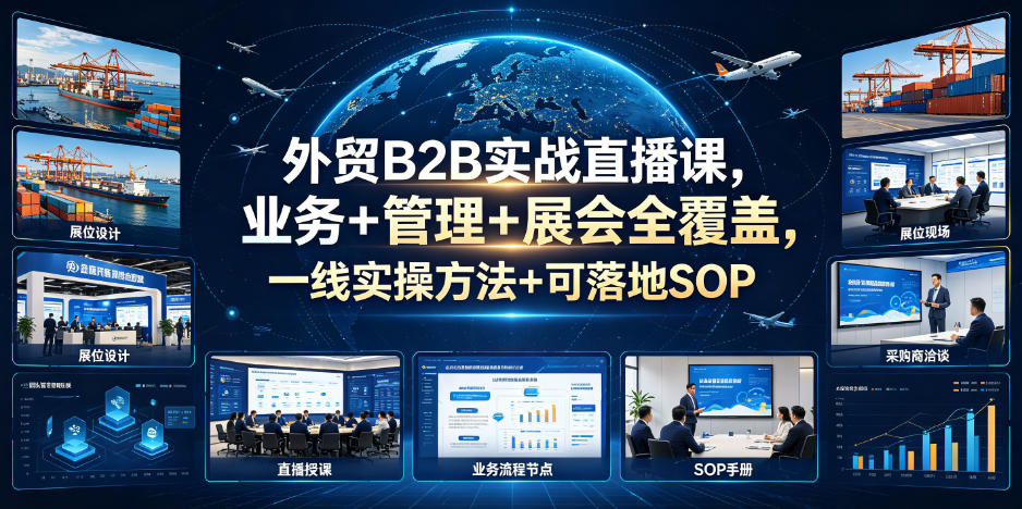 外贸B2B实战直播课，业务+管理+展会全覆盖，一线实操方法+可落地SOP-软件百科