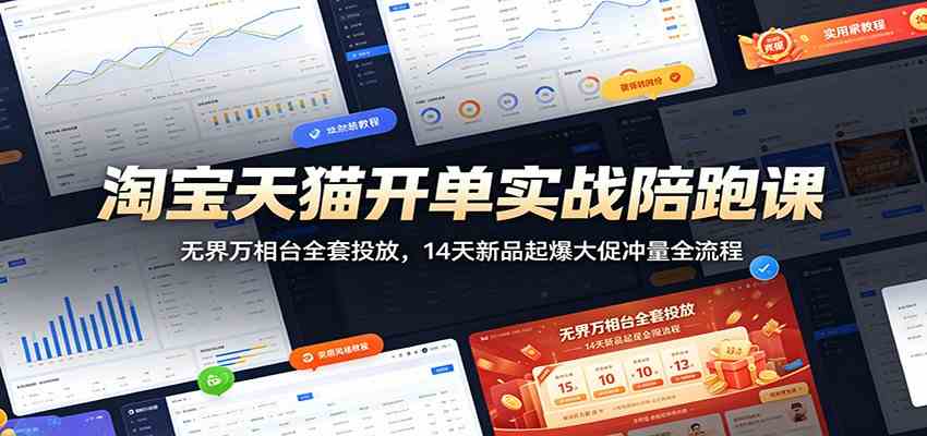 淘宝天猫开单实战陪跑课：无界万相台全套投放，14天新品起爆大促冲量全流程-软件百科