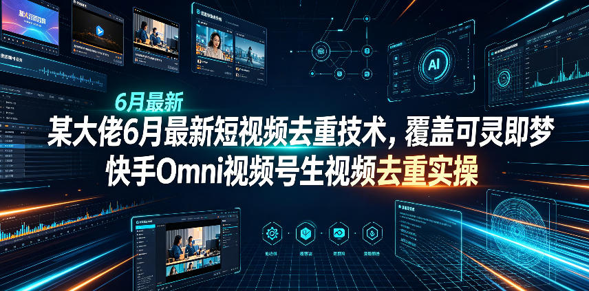 某大佬6月最新短视频去重技术,覆盖可灵即梦快手Omni视频号生视频去重实操-软件百科