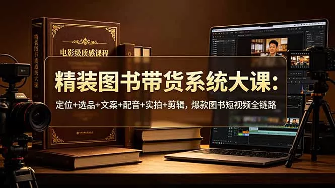 精装图书带货系统大课：定位+选品+文案+配音+实拍+剪辑，爆款图书短视频全链路-软件百科
