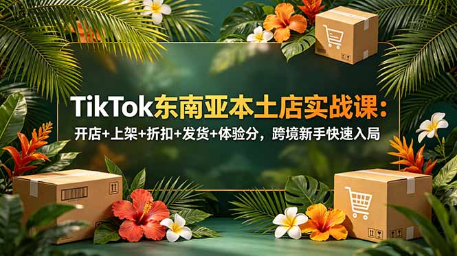 TikTok东南亚本土店实战课：开店+上架+折扣+发货+体验分，跨境新手快速入局-软件百科