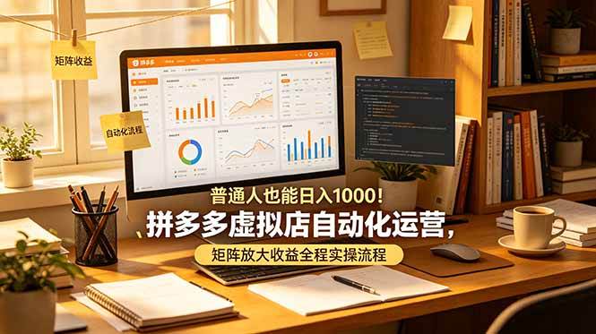 （19022期）普通人也能日入 1000！拼多多虚拟店自动化运营，矩阵放大收益全程实操流程-软件百科