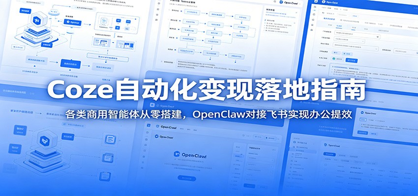 Coze自动化变现落地指南：各类商用智能体从零搭建，OpenClaw对接飞书实现办公提效-软件百科