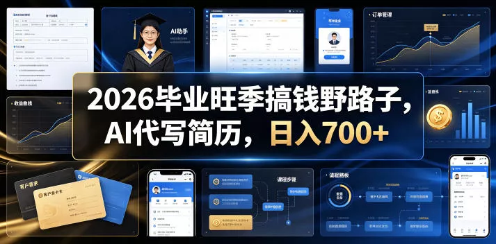 2026毕业旺季搞钱野路子，AI代写简历，日入700+【揭秘】-软件百科