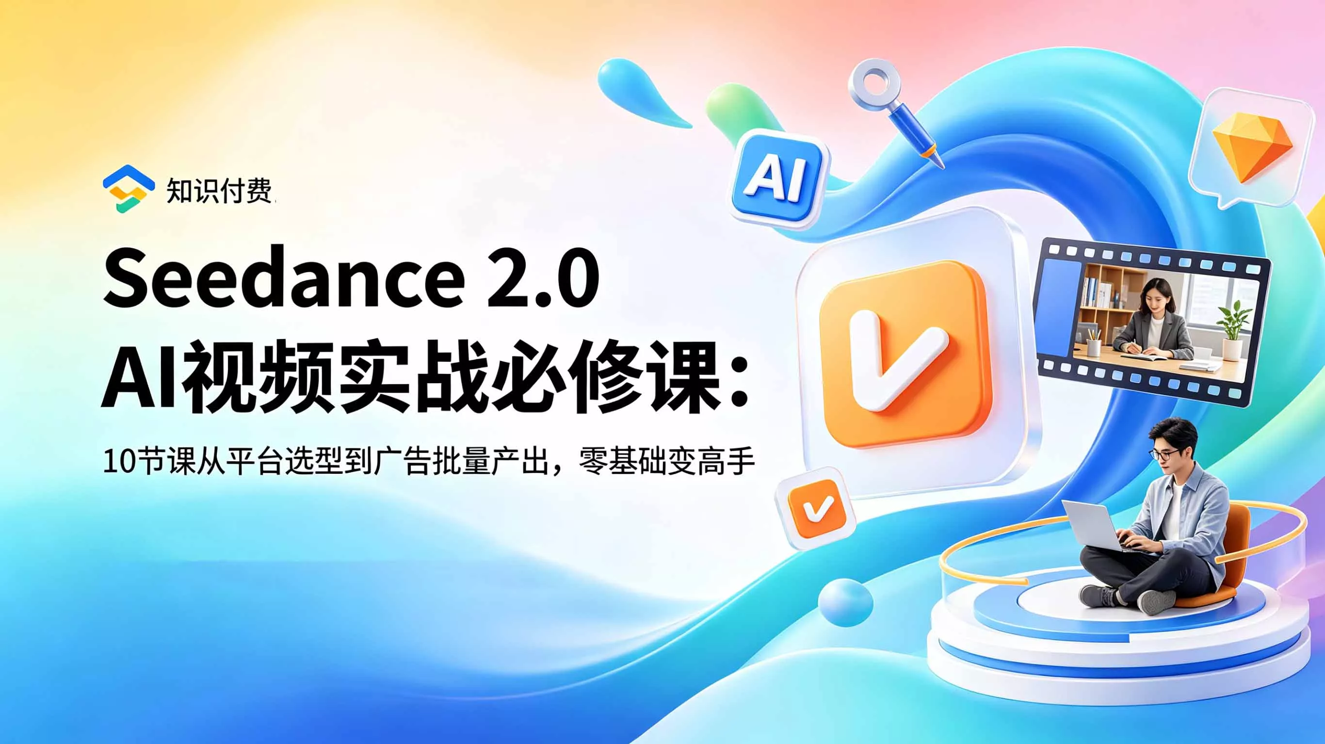 Seedance 2.0 AI视频实战必修课：10节课从平台选型到广告批量产出，零基础变高手-软件百科