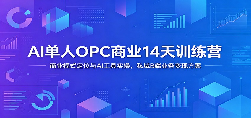AI单人OPC商业14天训练营：商业模式定位与AI工具实操，私域B端业务变现方案-软件百科